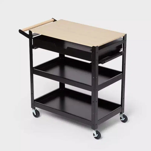 3 Tier Metal Rolling Service Cart - Brightroom™