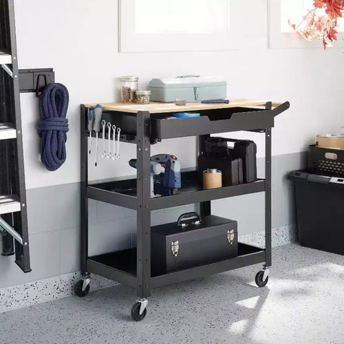 Carrello di servizio a 3 ripiani in metallo con ruote - Brightroom™
