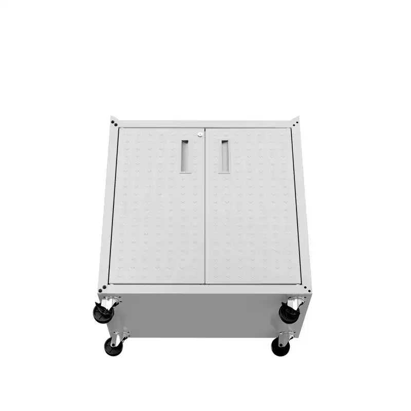 Manhattan Comfort Fortress Set 3.0 Mobile Salvaspazio da Garage con Armadietto e Banco da Lavoro, 3 pz, Bianco