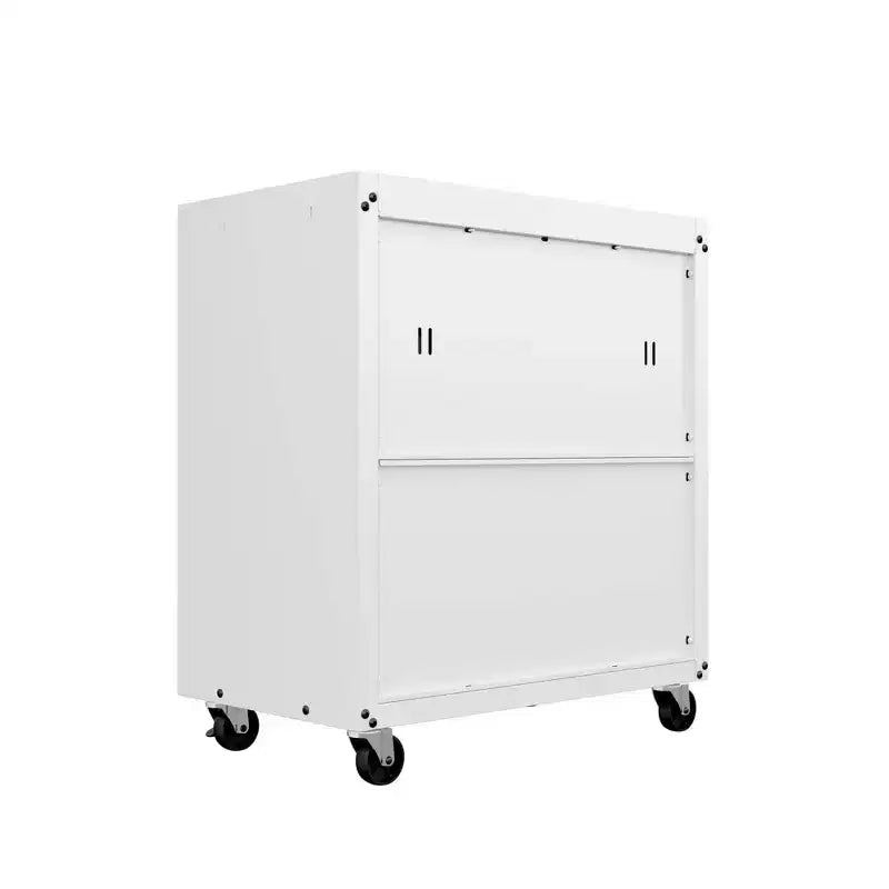 Manhattan Comfort Fortress Set 3.0 Mobile Salvaspazio da Garage con Armadietto e Banco da Lavoro, 3 pz, Bianco