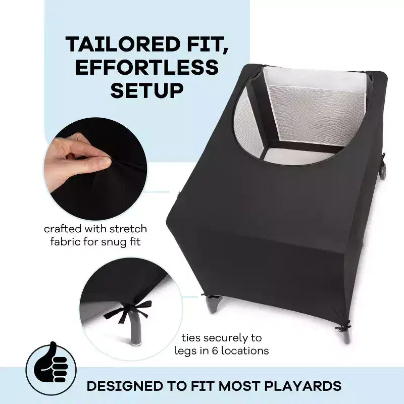 Hoovy Playard Copertura Oscurante Traspirante ed Estensibile - Nero