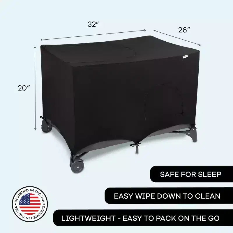 Hoovy Playard Copertura Oscurante Traspirante ed Estensibile - Nero