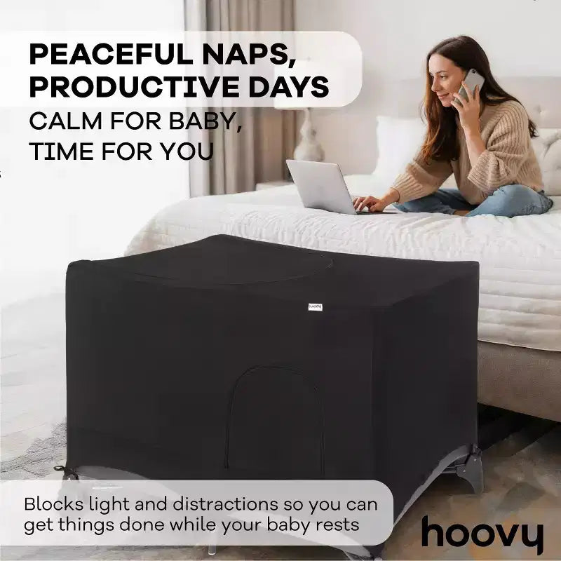 Hoovy Playard Copertura Oscurante Traspirante ed Estensibile - Nero