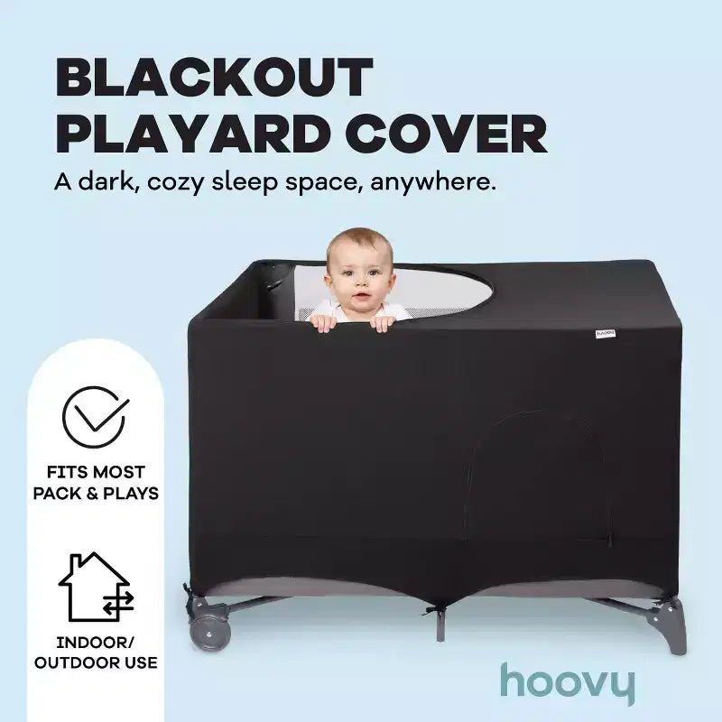 Hoovy Playard Copertura Oscurante Traspirante ed Estensibile - Nero