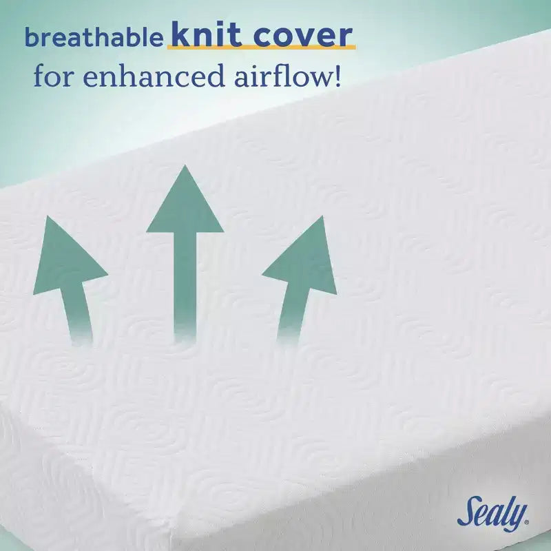 Sealy OmniPedic Refresh Materasso per Culla a 2 Stadi in Maglia Traspirante - Bianco Sporco: Ipoallergenico, Rivestimento Impermeabile, Schiuma Rigida/Morbida, Schiuma ad Alta Densità