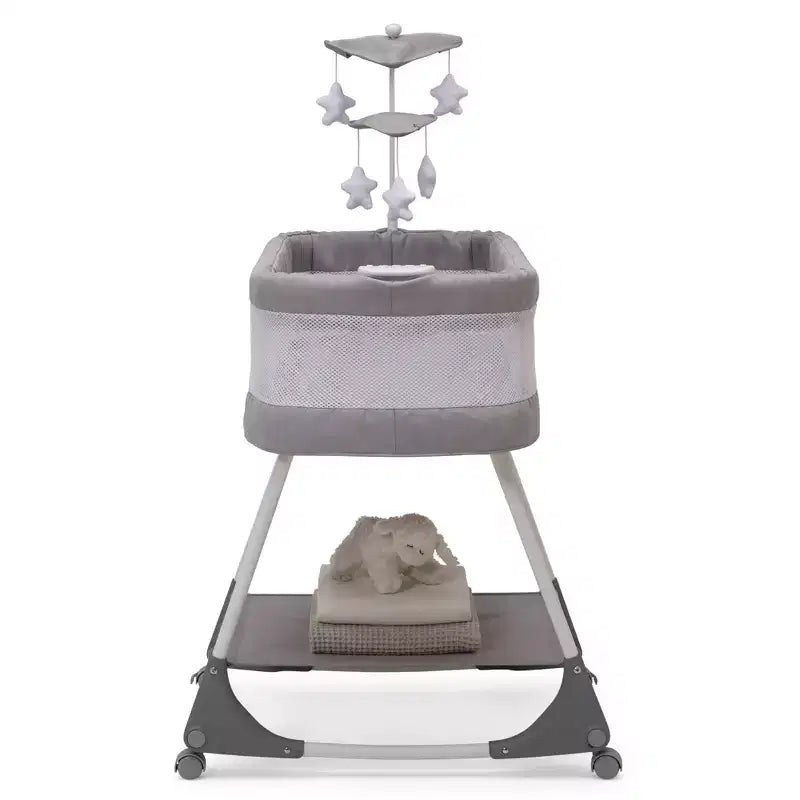 Culla a Dondolo Shooting Star di Simmons Kids con Rete Traspirante - Platinum