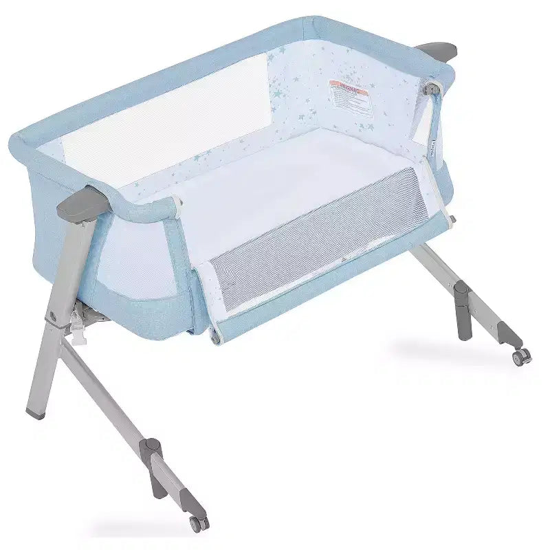 Dream On Me Skylar Carrozzina e Co-Sleeping - Blu: Altezza Regolabile, Pieghevole per un Facile Trasporto, Telaio in Metallo