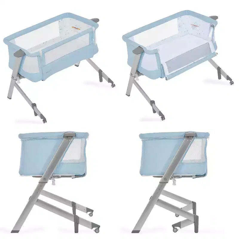 Dream On Me Skylar Carrozzina e Co-Sleeping - Blu: Altezza Regolabile, Pieghevole per un Facile Trasporto, Telaio in Metallo