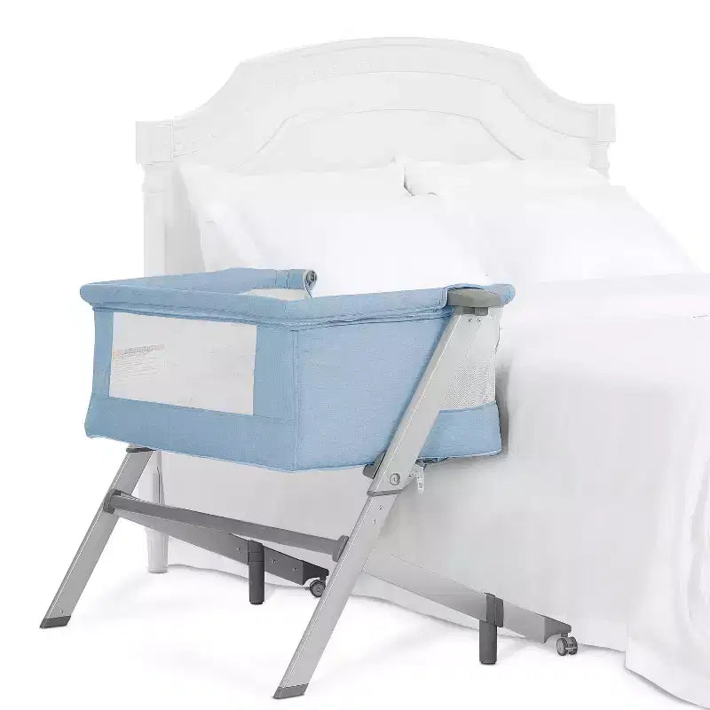Dream On Me Skylar Carrozzina e Co-Sleeping - Blu: Altezza Regolabile, Pieghevole per un Facile Trasporto, Telaio in Metallo