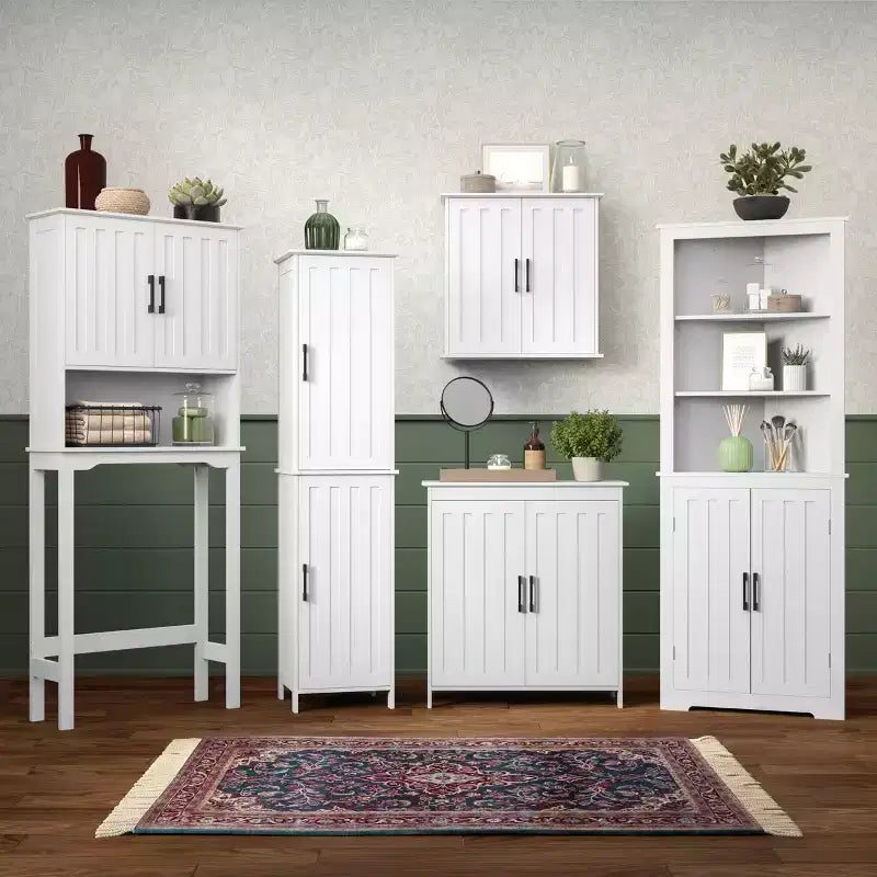Mobiletto da bagno salvaspazio RiverRidge Monroe da posizionare sopra il WC, con ripiano regolabile - Bianco