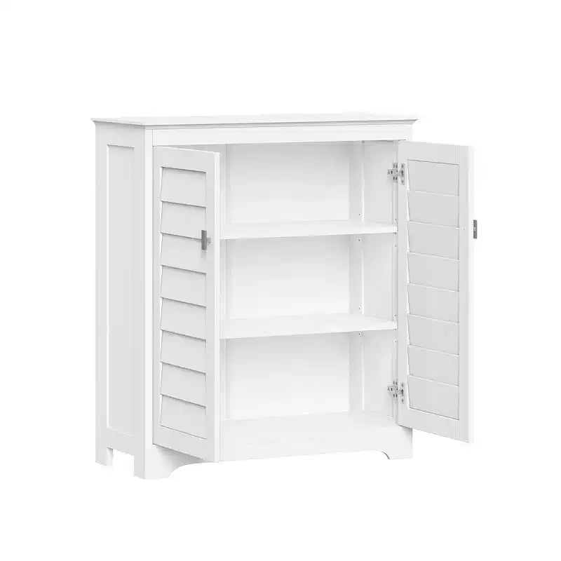RiverRidge Brookfield, mobiletto e organizer da bagno e lavanderia a due ante con ripiani regolabili - Bianco