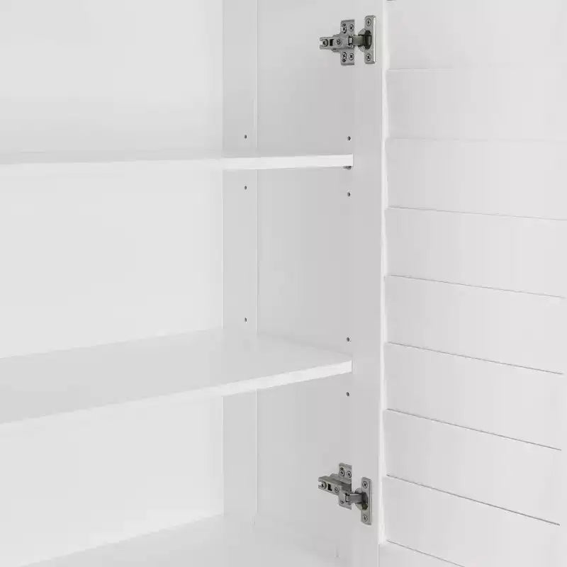 RiverRidge Brookfield, mobiletto e organizer da bagno e lavanderia a due ante con ripiani regolabili - Bianco