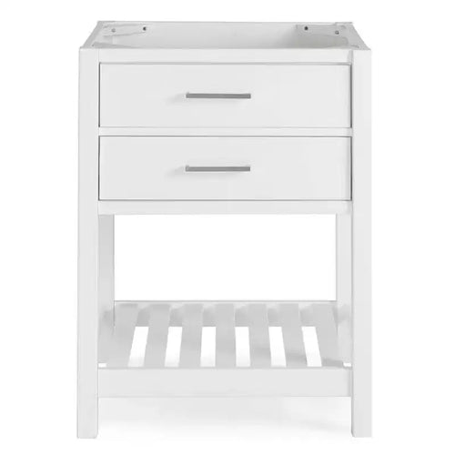 Mobile bagno Harrison 24" Bianco - Alaterre Furniture: Mobiletto contenitore per bagno in legno massello con ripiano