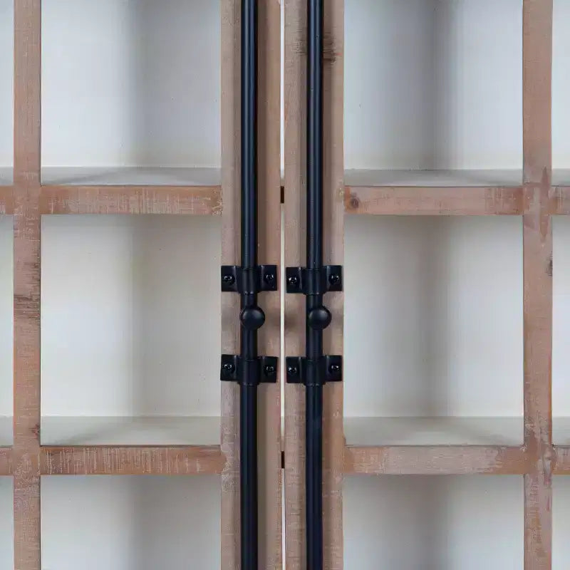 Pensile da parete decorativo in legno stile rustico Hutchins 30" x 6.5" x 28" bianco/marrone - Kate & Laurel All Things Decor: Nessun assemblaggio