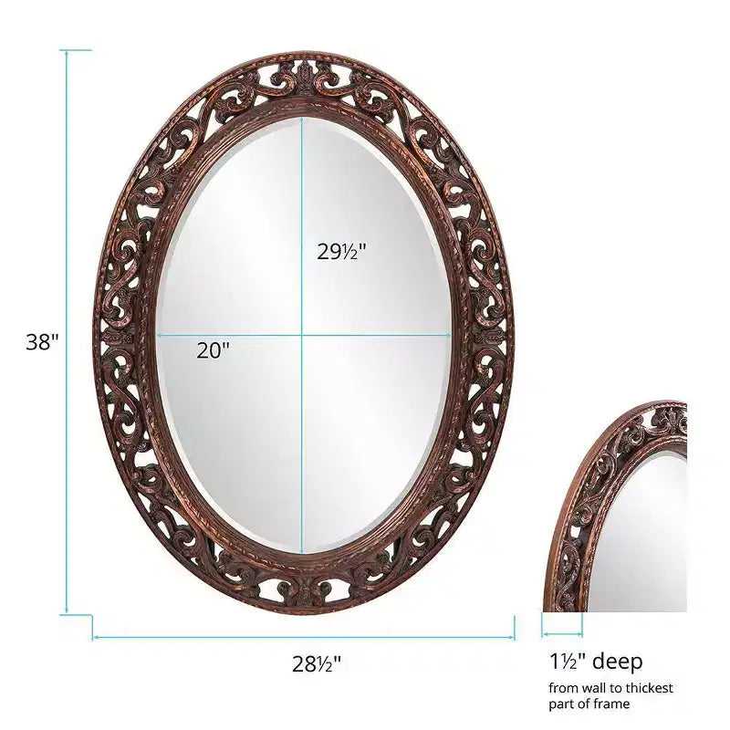 Specchio da parete e d'accento veneziano Allure Howard Elliott 48"x14": Stile moderno, cornice in vetro, nessun assemblaggio richiesto