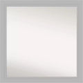 30" x 30" Non-Beveled Wood Bathroom Wall Mirror Brushed Sterling Silver - Amanti Art