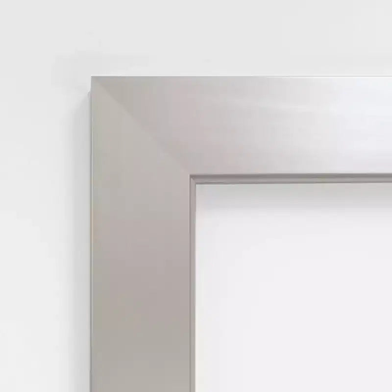 Specchio da parete per bagno in legno non smussato 30" x 30" argento sterling spazzolato - Amanti Art