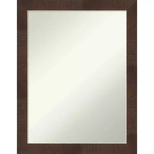 21" x 27" Non-Beveled Wildwood Brown Narrow Wall Mirror - Amanti Art