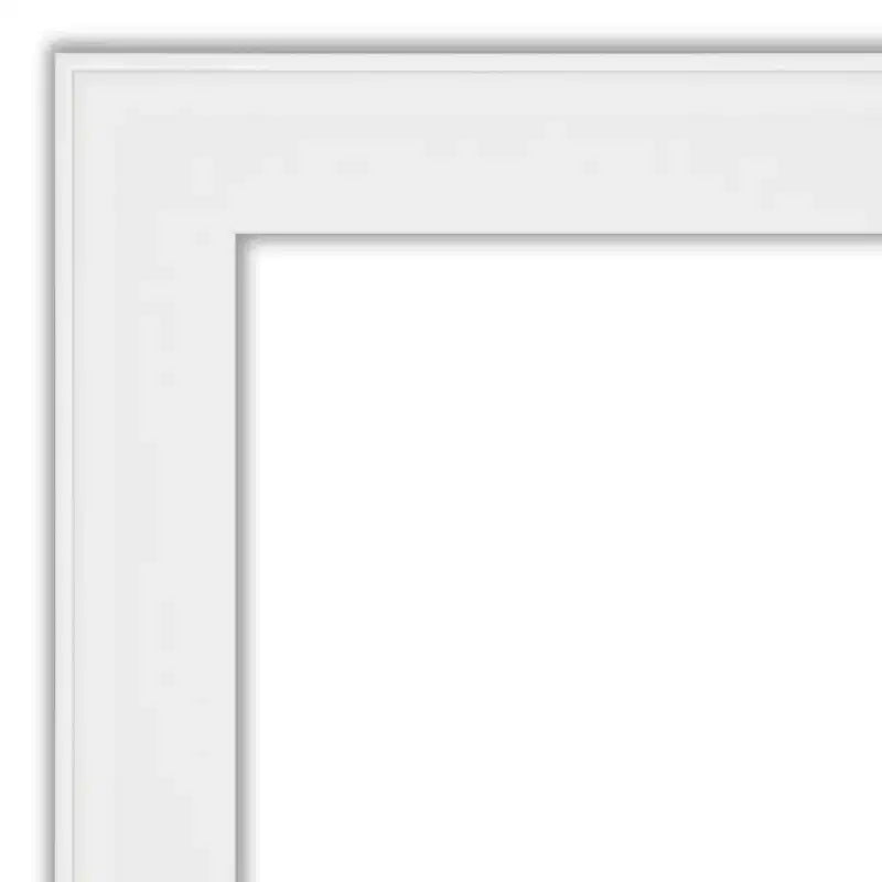 Specchio da parete stretto non smussato per mobile bagno, bianco, 76x76 cm - Amanti Art