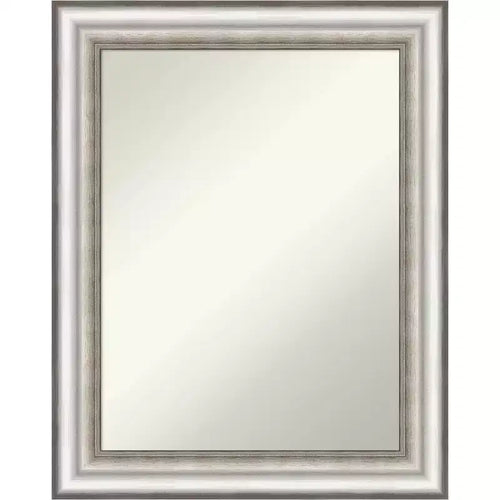 23"x29" Non-Beveled Salon Silver Bathroom Wall Mirror - Amanti Art: Modern Rectangle, Wall Mount
