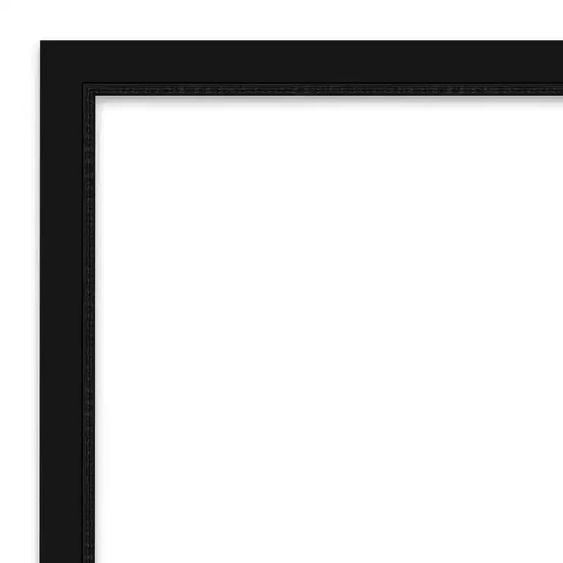 Specchio da parete stretto nero Avon, senza smussature, 40" x 29" - Amanti Art
