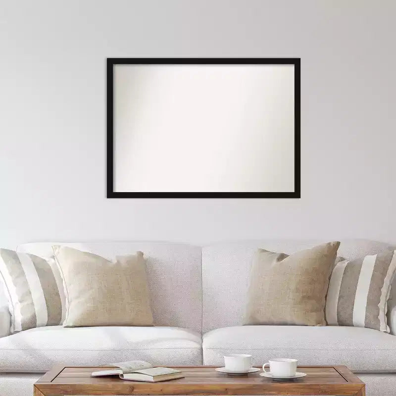 Specchio da parete stretto nero Avon, senza smussature, 40" x 29" - Amanti Art