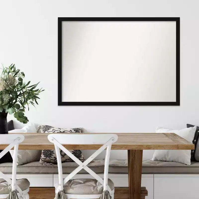 Specchio da parete stretto nero Avon, senza smussature, 40" x 29" - Amanti Art