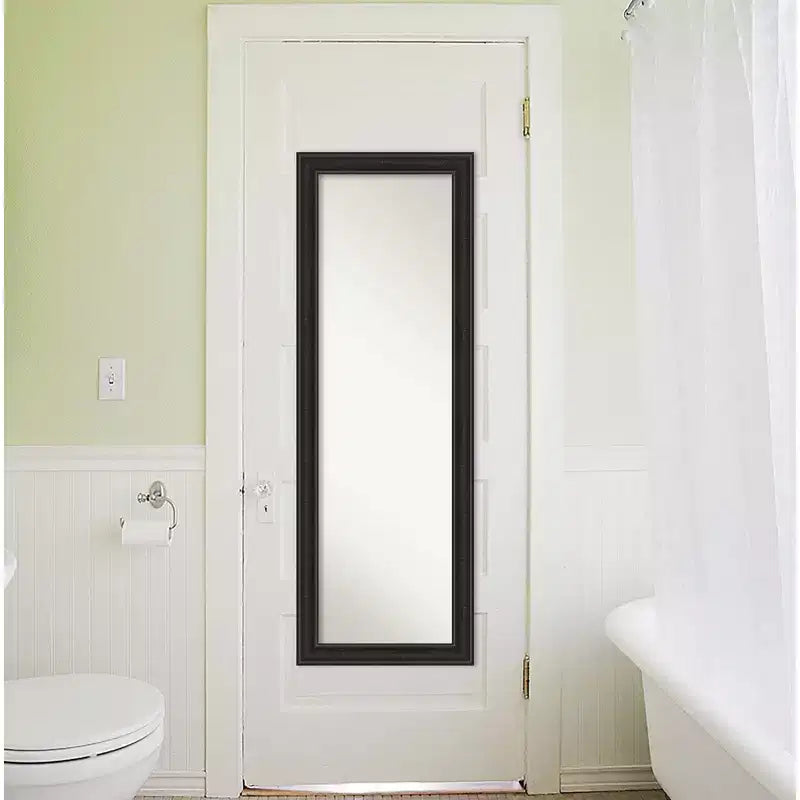 Specchio a figura intera stretto da appendere alla porta 45,7 cm x 132 cm Senza smussatura - Amanti Art, Nero relitto