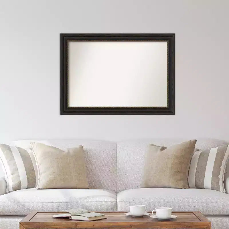 Specchio da parete decorativo in bronzo non smussato 41" x 29" - Amanti Art: Stile moderno, cornice in polistirene, include accessori di montaggio