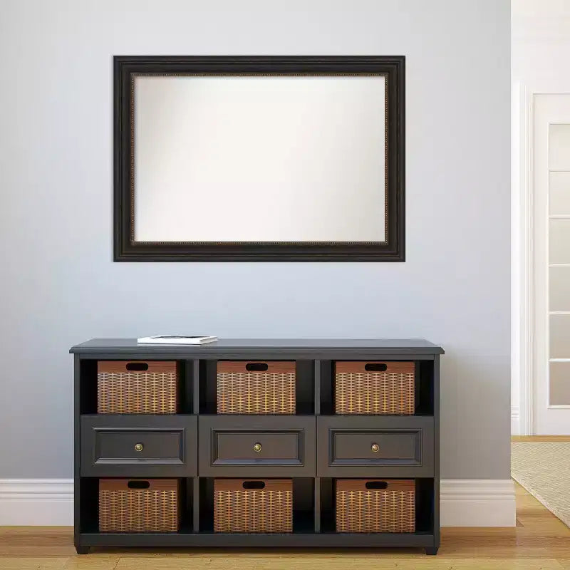 Specchio da parete decorativo in bronzo non smussato 41" x 29" - Amanti Art: Stile moderno, cornice in polistirene, include accessori di montaggio