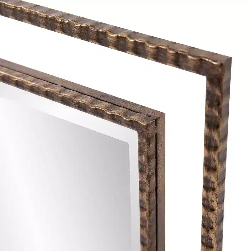 Howard Elliott Specchio da parete e d'accento con cornice in metallo Gavin 33"x23": Rettangolare in ferro, Nessun assemblaggio, Arredamento moderno