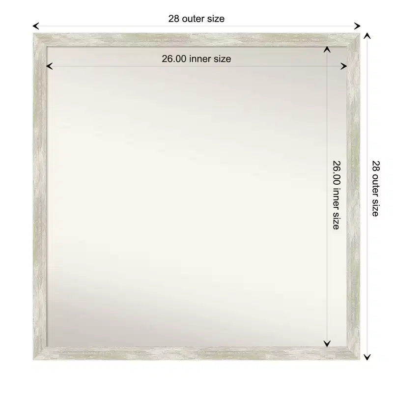 Specchio da parete per bagno sottile 71 x 71 cm, non bisellato, effetto crackle, argento metallizzato - Amanti Art: Include accessori per il montaggio, cornice in polistirene