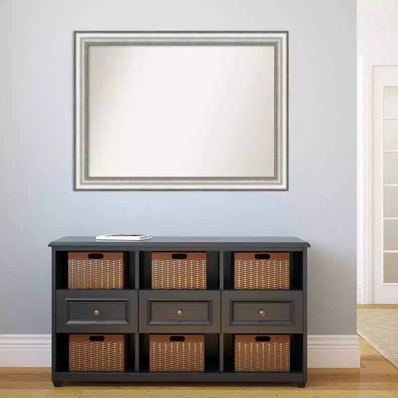 Specchio da parete argento per salone 43" x 32" senza bordo smussato - Amanti Art
