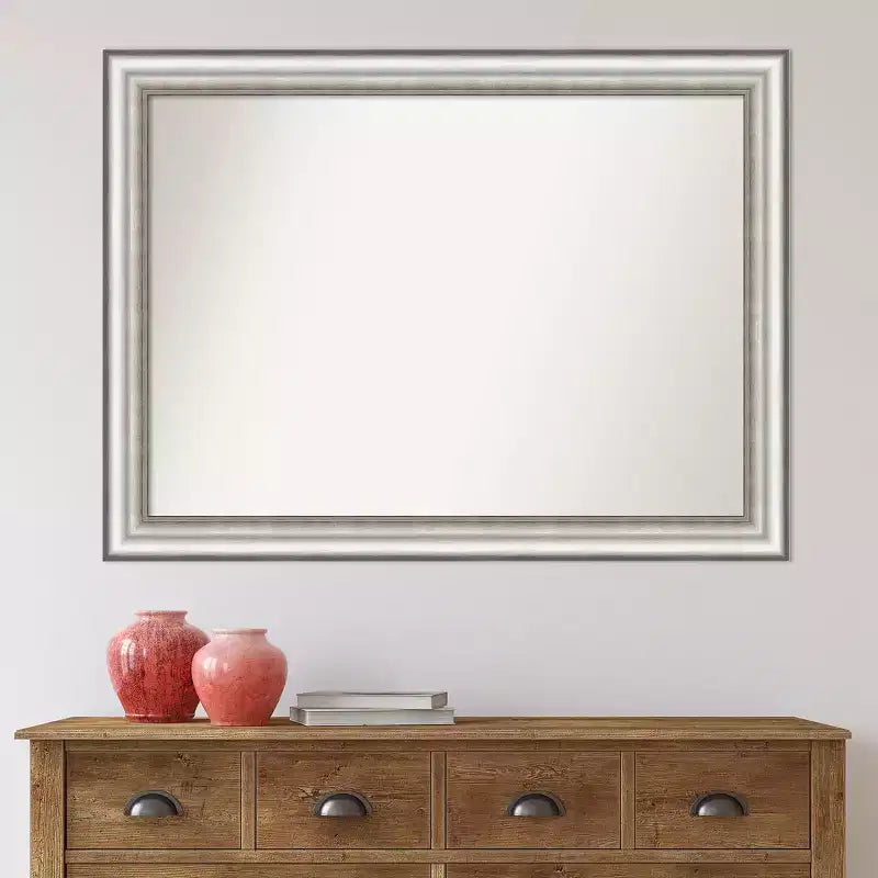 Specchio da parete argento per salone 43" x 32" senza bordo smussato - Amanti Art