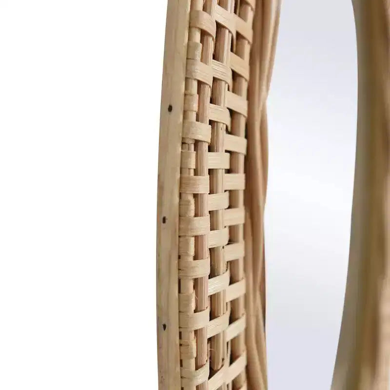 Specchio da parete con cornice in tessuto naturale Bamboo Breeze Marrone - StyleCraft