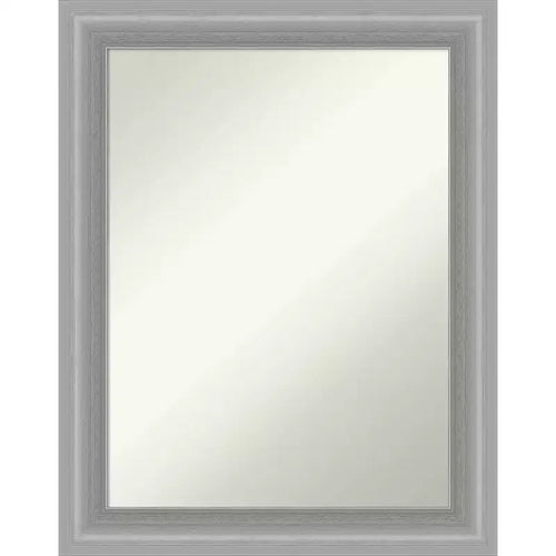 23"x29" Non-Beveled Peak Polished Nickel Narrow Bathroom Wall Mirror - Amanti Art: Includes Mounting Hardware