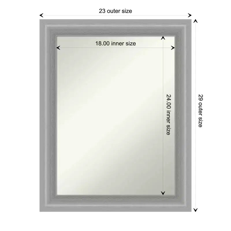 Specchio da parete stretto per bagno Amanti Art, 58 x 73 cm, non smussato, con picco, nichel lucido - include accessori per il montaggio