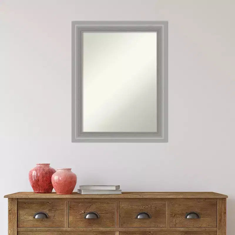 Specchio da parete stretto per bagno Amanti Art, 58 x 73 cm, non smussato, con picco, nichel lucido - include accessori per il montaggio