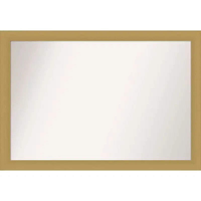 40" x 28" Non-Beveled Grace Brushed Gold Wall Mirror - Amanti Art: Modern Rectangle, Polystyrene Frame, Includes Mount Hardware