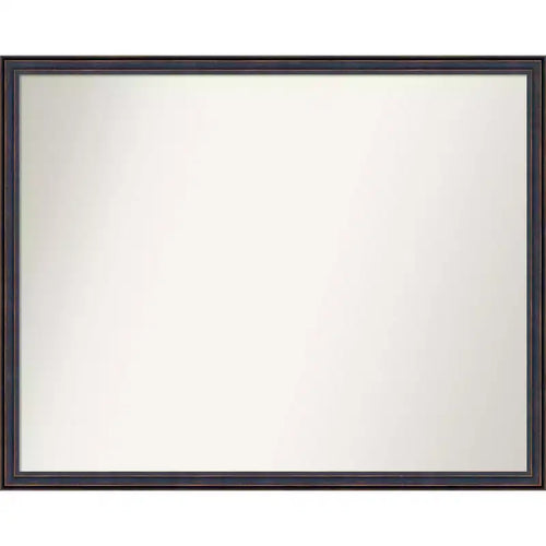 30" x 24" Non-Beveled Dark Bronze Scoop Wood Wall Mirror - Amanti Art