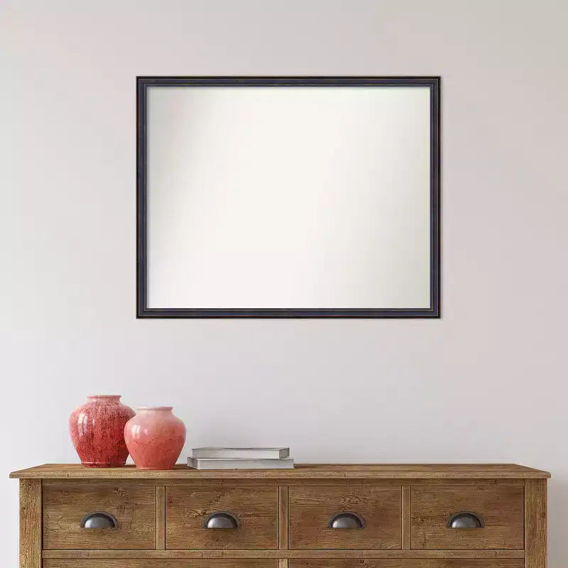 Specchio da parete in legno bronzo scuro con bordo scanalato 30" x 24" - Amanti Art