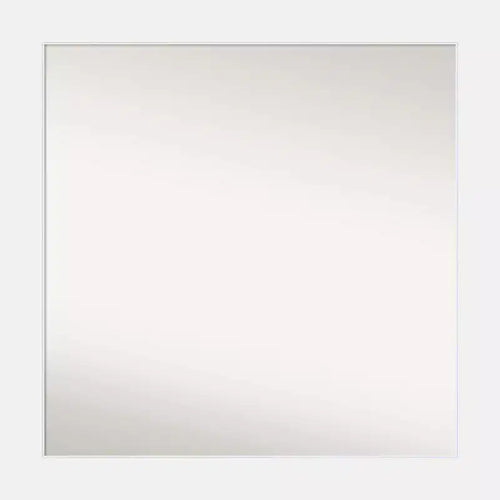 31" x 31" Non-Beveled Corvino Wood Bathroom Wall Mirror White - Amanti Art: Modern Square Design, Includes Mounting Hardware