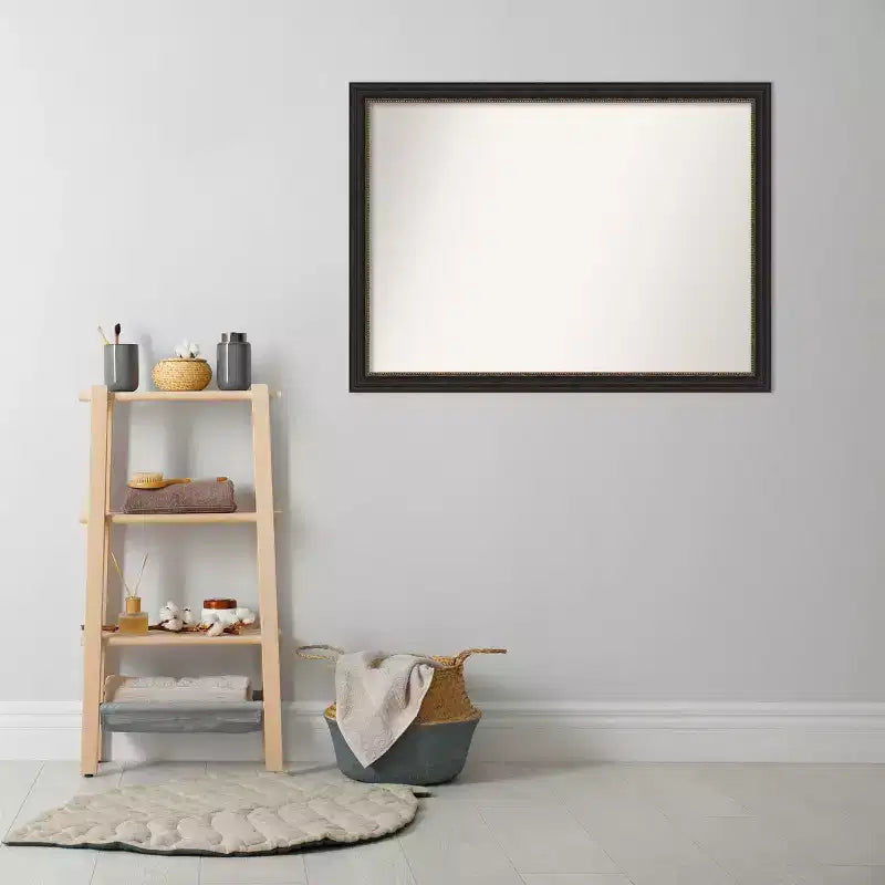Specchio da parete stretto Amanti Art 42"x31" senza smussatura per bagno bronzo: Rettangolare, Cornice in polistirene, Montaggio a parete