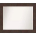 33" x 27" Non-Beveled Wildwood Brown Bathroom Wall Mirror - Amanti Art: Rectangle, Polystyrene Frame, Wall Mounted