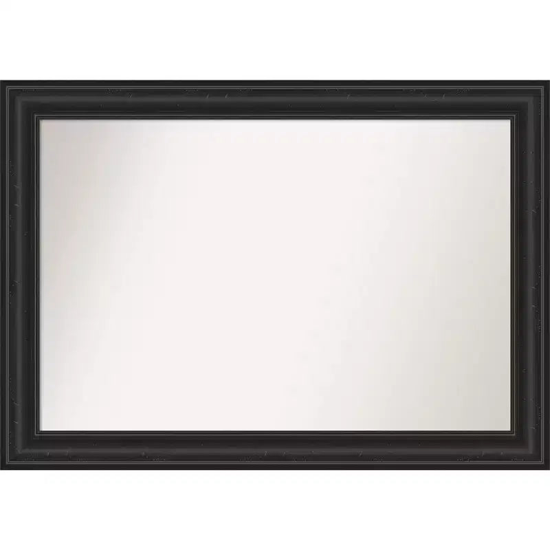 42" x 30" Non-Beveled Shipwreck Black Bathroom Wall Mirror - Amanti Art: Rectangle Vanity, Polystyrene Frame, Wall Mounted