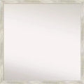 28"x28" Non-Beveled Crackled Metallic Narrow Wall Mirror - Amanti Art: Modern Square, Polystyrene Frame