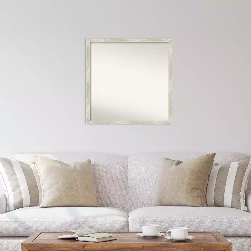 Specchio da parete stretto 71x71 cm non smussato, metallizzato e craquelé - Amanti Art: quadrato moderno, cornice in polistirene