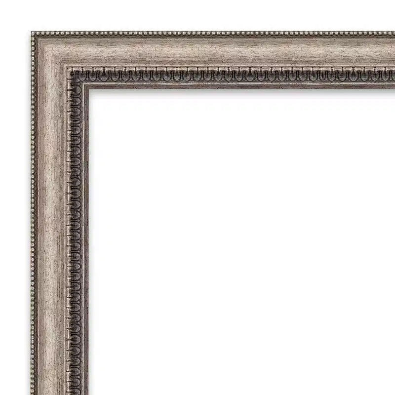 Specchio da parete Lyla ornato in argento, 40" x 28", senza smussatura - Amanti Art: cornice in polistirene, accessori di montaggio inclusi