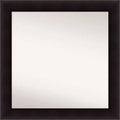 32" x 32" Non-Beveled Portico Espresso Wood Bathroom Wall Mirror - Amanti Art: Modern Square Design, Wall Mount, Includes Hardware