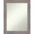 23" x 29" Non-Beveled Regis Barnwood Gray Wood Bathroom Wall Mirror - Amanti Art